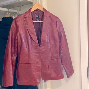 Gap red leather vintage jacket xs
